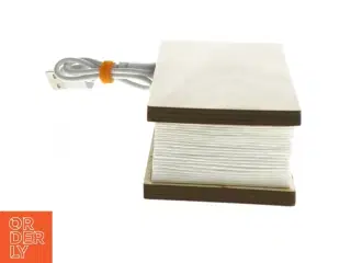 Fold-ud lampe i træ og papir mes kinesisk håndmalet motiv, genopladelig USB stik (str. 19 cm)
