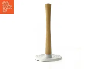 Køkkenrulleholder med træstang (str. 31,5 cm)