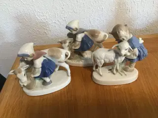 3 porcelæns figurer