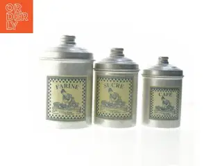 Sæt af vintage metal opbevaringsdåser (str. 20 og 17 og 16 cm)