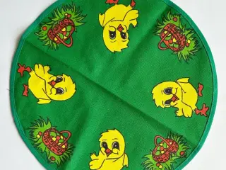 Retro lysedug m påskekyllinger, Ø28 cm
