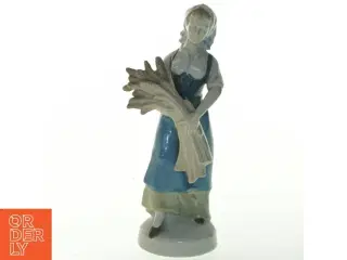 Porcelænsfigur af kvinde med korn (str. 23 cm)