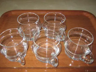 Glög- og kakaoglas, 4 fine glas med hank
