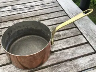 Kobberkasserolle – gammel – diameter 14 cm