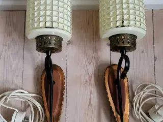Væglamper med glasskærme, retro