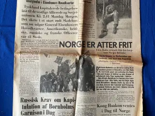 Avis - Berlingske Tidende - 8. Maj 1945 - Seks Aars Krig er endt  ?