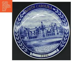 Souvenirplatte fra North Carolina (str. 19 cm)
