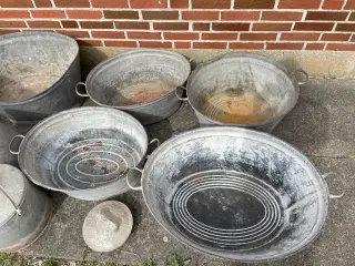Zink baljer / mælkejunger / zink of stål spand 