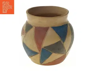 Dekorativ vase med mønster (str. Ø 11,5x15 cm)