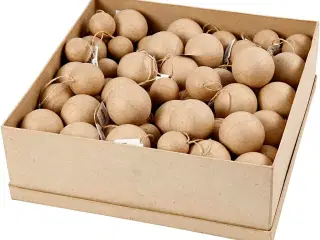 Papmache Kugler - 3 Størrelser, 105 stk. i alt