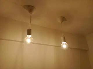 2 loftlamper uden skærm