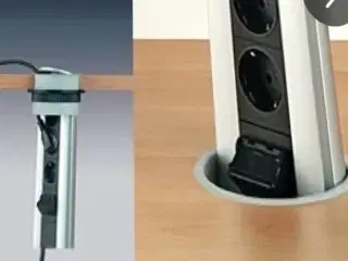 Runde stikkontakter til  bordplade