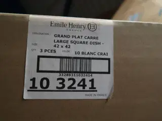 3 stk. Fad kalkhvid B420 x D420 x H65 mm 6,5ltr Emile Henry