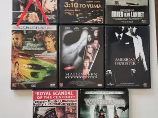 DVD'er: Action, thriller, gyser, krig, drama