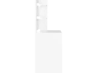 Makeupbord med LED-lys 74,5x40x141 cm hvid
