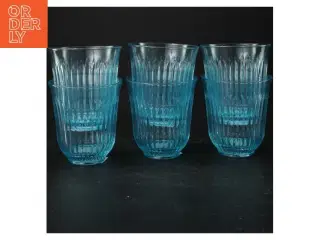 Blå glas (str. H 9,5 cm)