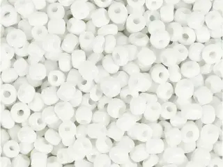 Rocaiperler, diam. 3 mm, str. 8/0, hulstr. 0,6-1,0 mm, hvid, 25g/ 1 pk.