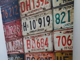 billedramme med skilte fra Amerikanske nummerplade