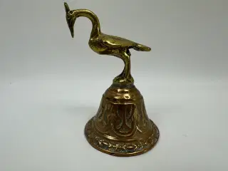 Vintage messing klokke påfugl 