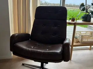 Brun læder lænestol 
