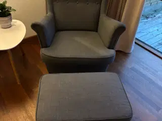 Lænestol med puf