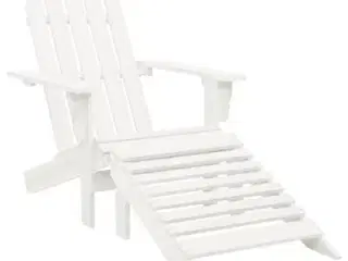 vidaXL havestol med skammel træ hvid