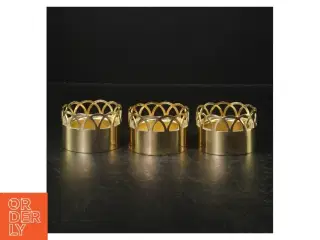 Tre lysestager i metal (str. Ø 7 cm. 3 styk)