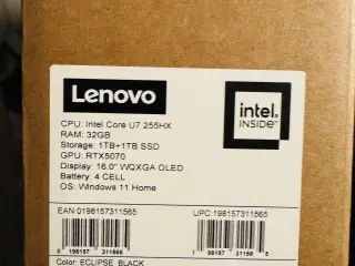 Lenovo Legion Pro 5i 16IAX10 U7/32GB/2TB/5070 16" 