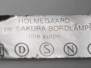 Bordlampe fra Holmegaard "Sakura"
