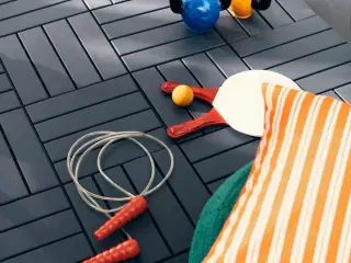 Ikea gulvfliser mørkegrå 5 pakker af 9