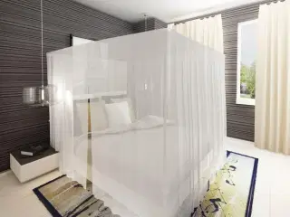 Myggenet til seng firkantet 3 åbninger 2 stk.