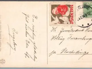Julemærke 1914 på Postkort