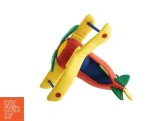 Farverig stoflegetøjs flyvemaskine (str. 23 cm)