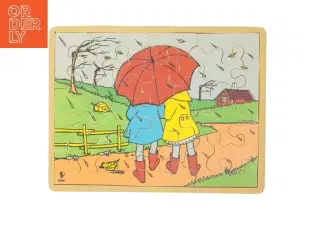 Træpuslespil med paraplymotiv (str. 30x23 cm)