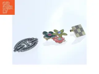 Vintage brocher og manchetknap (str. 2 cm til 4 komma 5 cm)