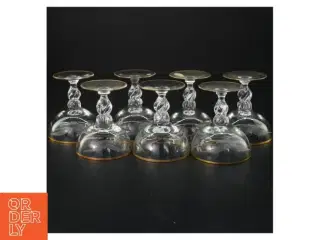 Champagneglas med guldkant Lyngby glas"måge"(str. 8x7 cm)