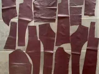 Skind rester 14 stk. bordeaux i tynd kvalitet