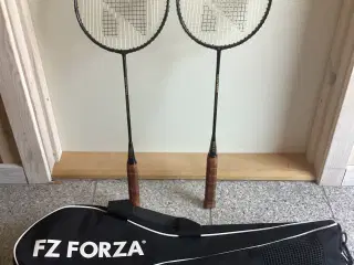 2 FORZA badmintonketchere m. FORZA taske. Samlet