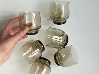 Luminarc, røgfarvet glas, 6 stk samlet