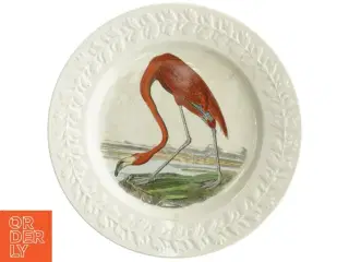 Dekorativ tallerken med flamingomotiv fra Adams England (str. Diameter, 26,5 cm)