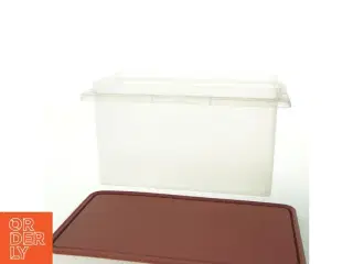 Plastik opbevaringsboks med låg fra Tupperware (str. 27 x. 16 cm)
