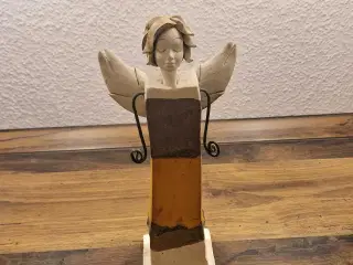 Sten/keramik engel,glaseret 