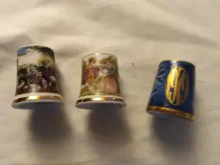 3 stk.fingerbøl i porcelæn