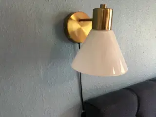 Sengelamper i glas og messing 2 stk