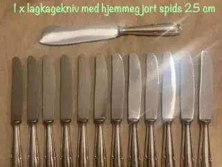12 middsgsknive + kagekniv 