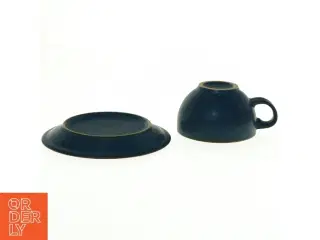 Tekop med underkop fra Denby (str. Diameter 15,5 cm kop 10 cm h, 6 cm)