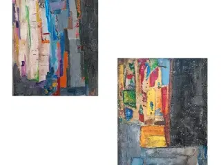 2 abstrakte malerier