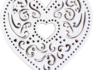 Filigranhjerte 7,5 cm - 18 stk. til dekoration