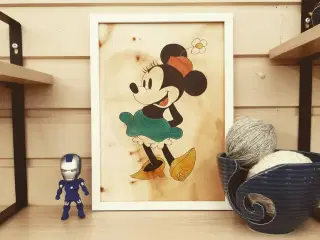 Plakat af Mickey og Minnie Mouse. Oldschool.
