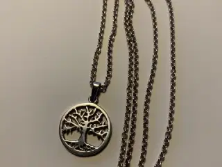 Halskæde og vedhæng Livets træ sølv Pind J. Design